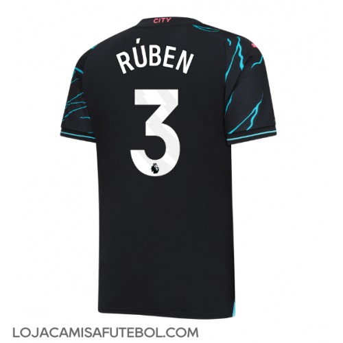 Camisa de Futebol Manchester City Ruben Dias #3 Equipamento Alternativo 2023-24 Manga Curta